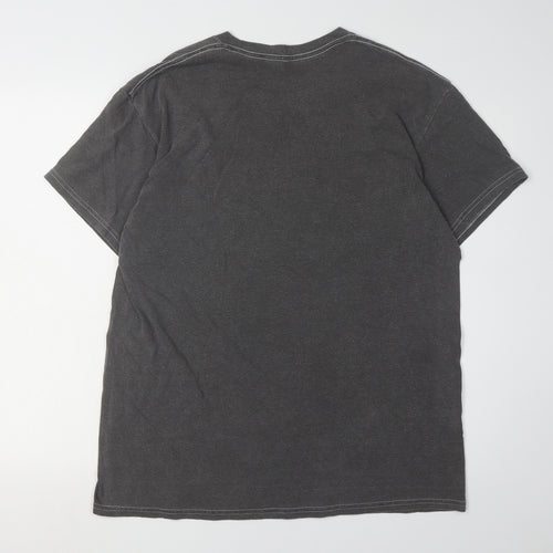 River Island Women's Black T-Shirt, Size 12, 90s Style