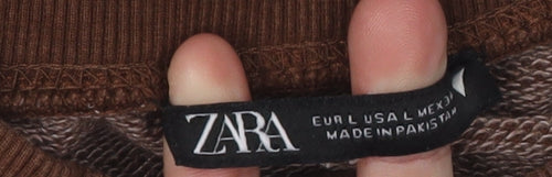 Zara Unisex Brown Crew Neck Sweatshirt L