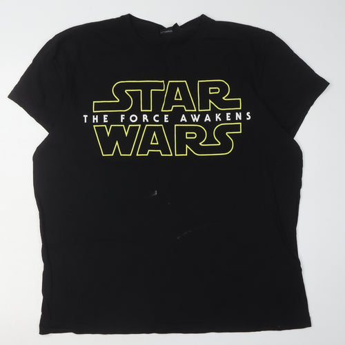 Star Wars Men's Black XL T-Shirt with Logo Print