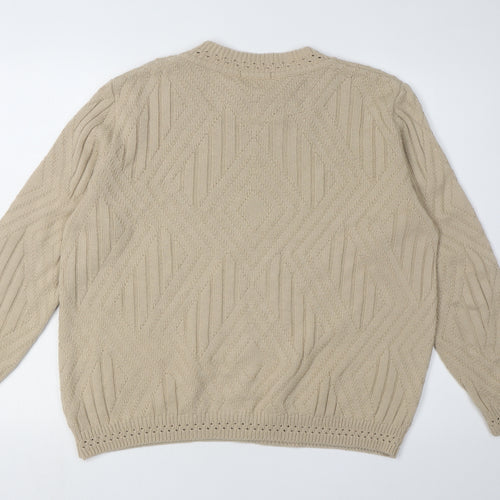 Berketex Women's Beige Cable-Knit Pullover, Size 14-16
