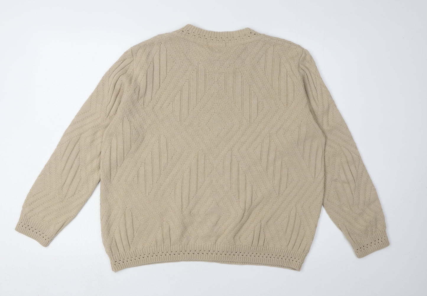 Berketex Women's Beige Cable-Knit Pullover, Size 14-16