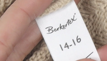 Berketex Women's Beige Cable-Knit Pullover, Size 14-16