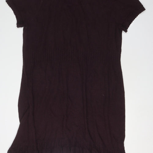 Rocha, John Rocha Brown Knit V-Neck Plus Size Dress