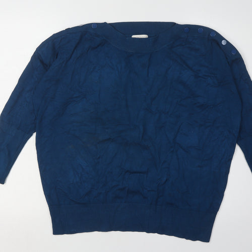 Monsoon Women's Blue Crew Neck Jumper Size L