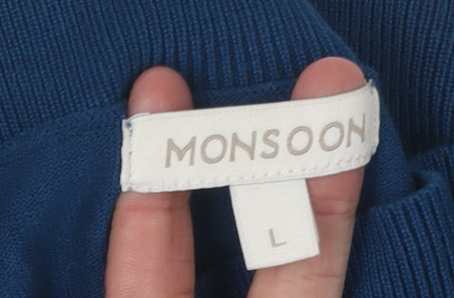 Monsoon Women's Blue Crew Neck Jumper Size L