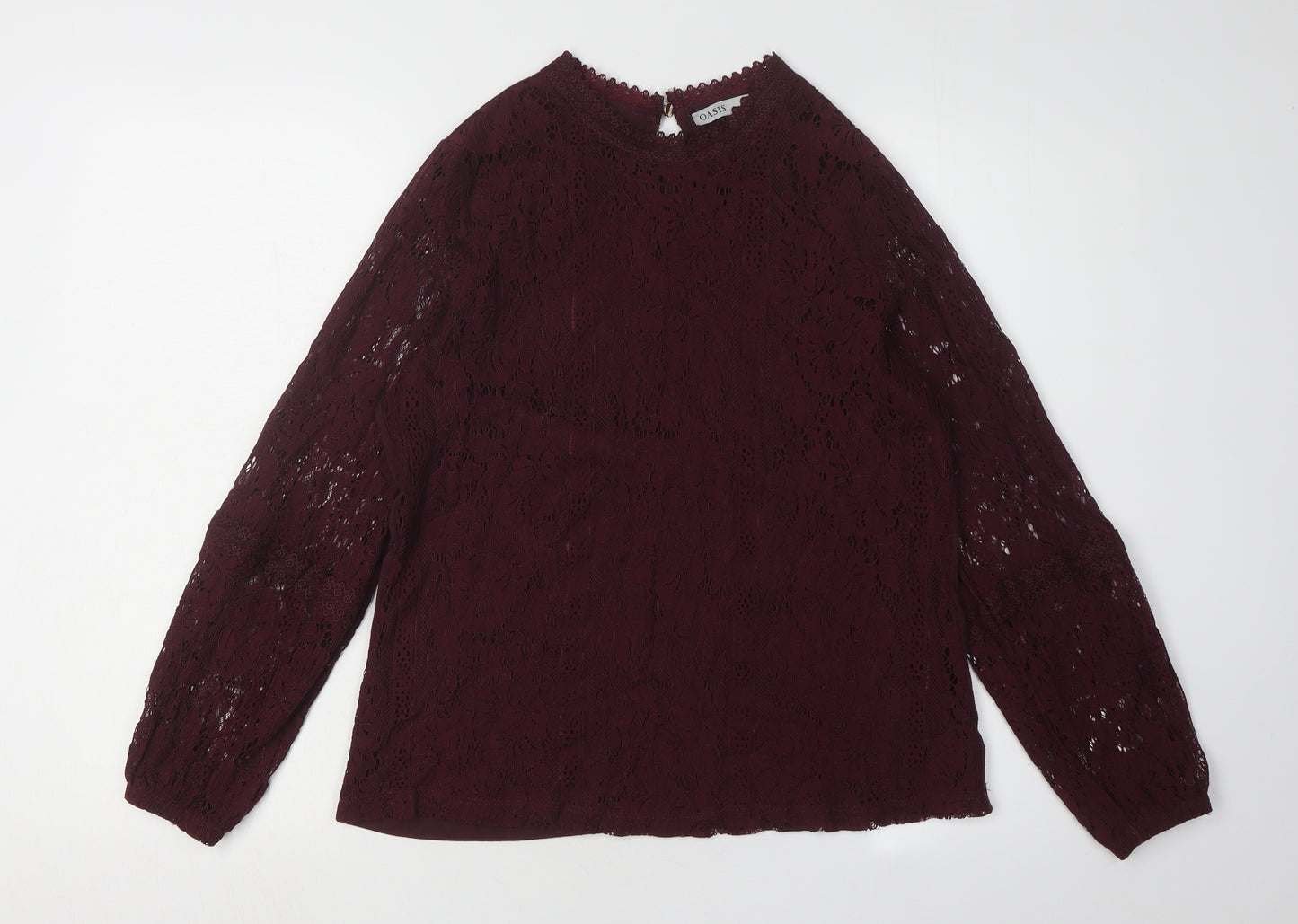 Oasis Women's Red Lace Blouse M