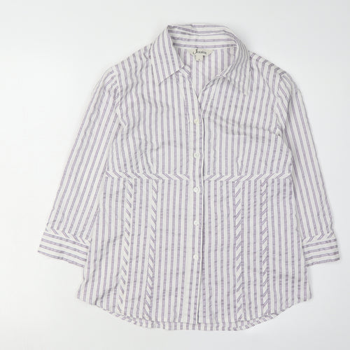 Jessica Women's Multicoloured Striped Button-Up Shirt Size 10