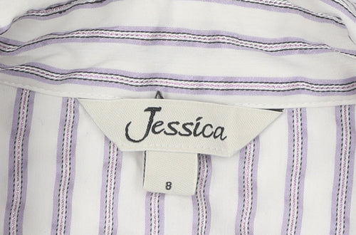 Jessica Women's Multicoloured Striped Button-Up Shirt Size 10