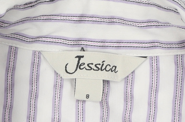 Jessica Women's Multicoloured Striped Button-Up Shirt Size 10