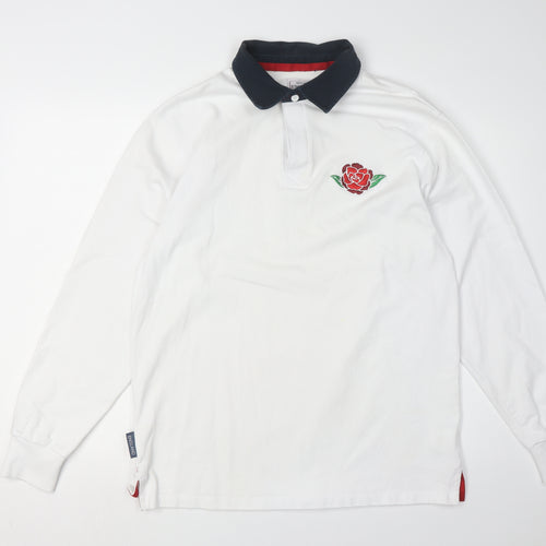 Authentic Originals Men's White Rugby Polo Shirt L
