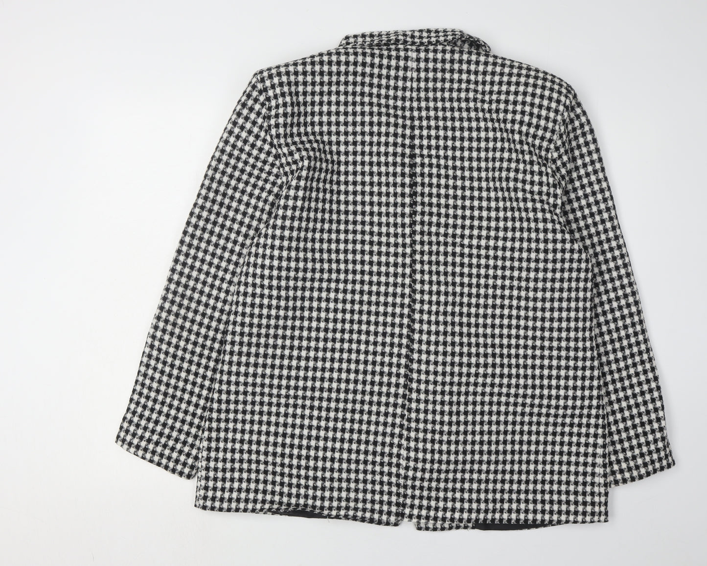 Boohoo Women's Black Houndstooth Blazer, Size 16