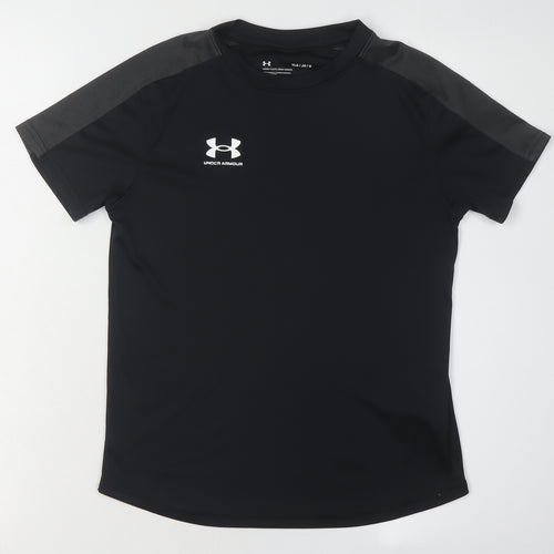 Under Armour Boys Black Gym T-Shirt L Relaxed Fit