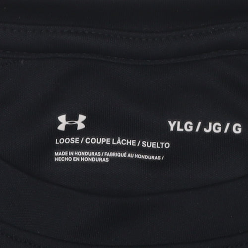 Under Armour Boys Black Gym T-Shirt L Relaxed Fit