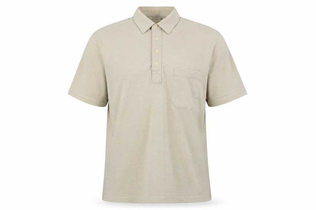 Front view of Sangan Men's Beige Polo Shirt in Large Size