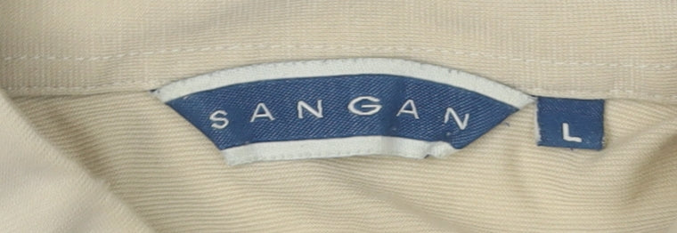 Sangan Men's Beige Polo Shirt in Large Size