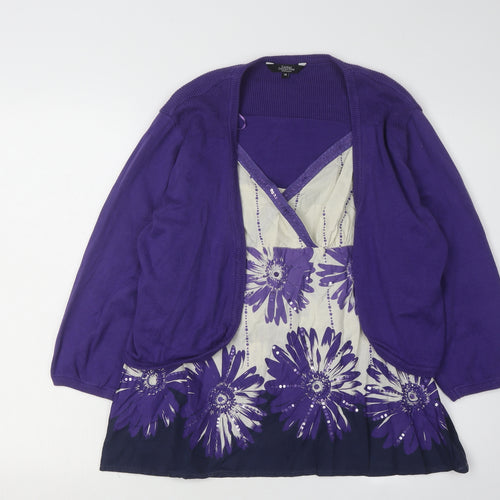 Debenhams Women's Purple Cardigan Size 16