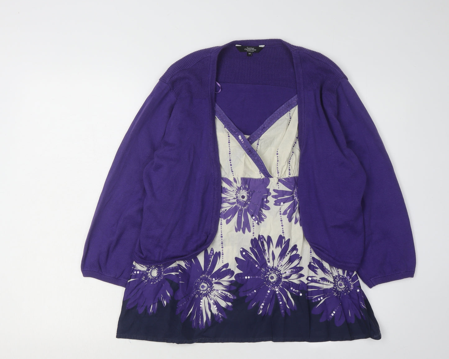 Debenhams Women's Purple Cardigan Size 16