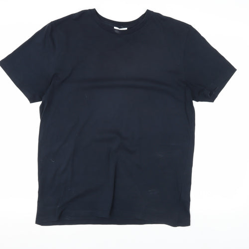 Reiss Men's Black Cotton T-Shirt, Size L, Short Sleeve