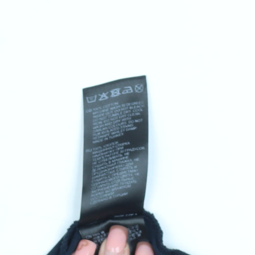 Reiss Men's Black Cotton T-Shirt, Size L, Short Sleeve