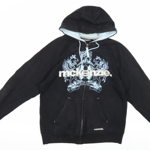 McKenzie Men's Black Hooded Jacket M Cotton Casual