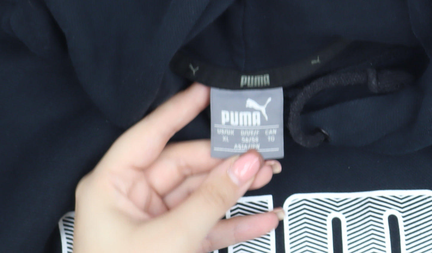 Puma Men's Black XL Pullover Hoodie with Logo
