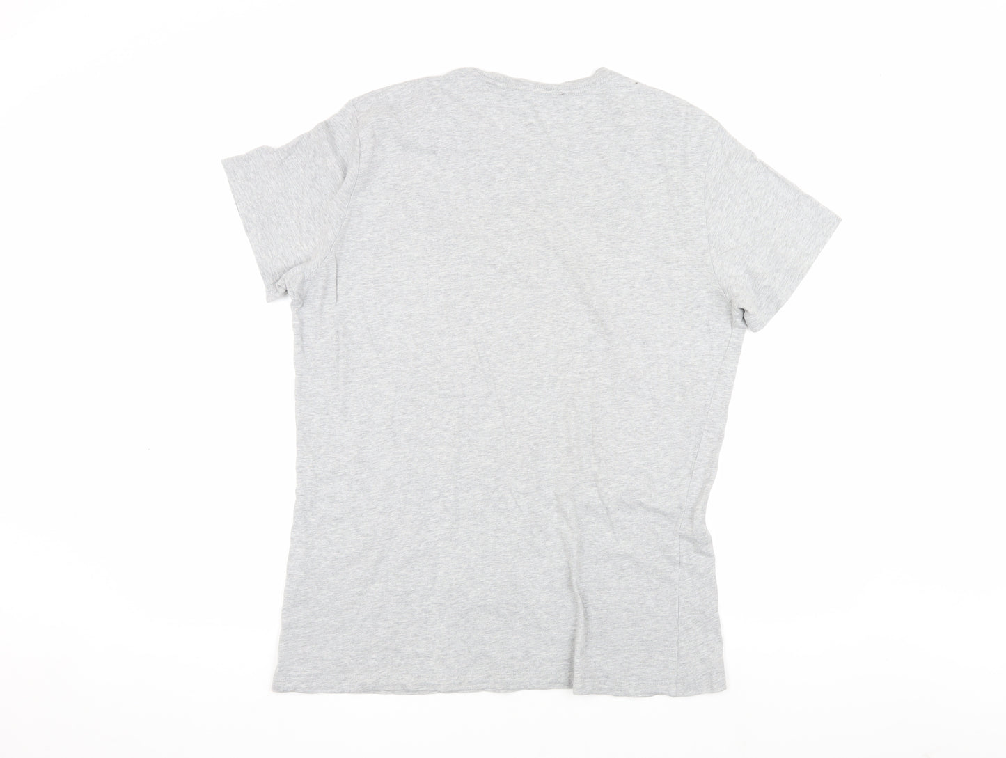 Diesel Men's Grey V-Neck Graphic Print T-Shirt XL