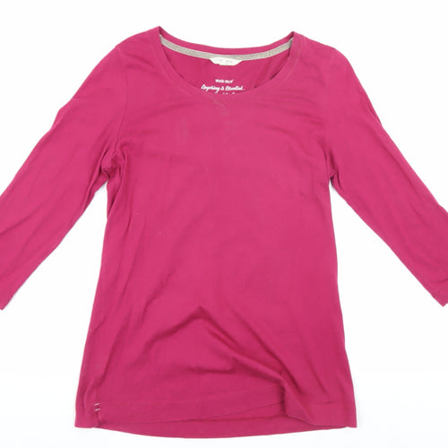 White Stuff Women's 3/4 Sleeve Pink T-Shirt Size 12