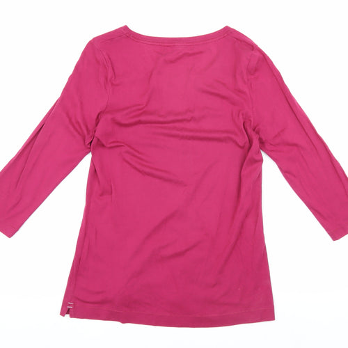 White Stuff Women's 3/4 Sleeve Pink T-Shirt Size 12