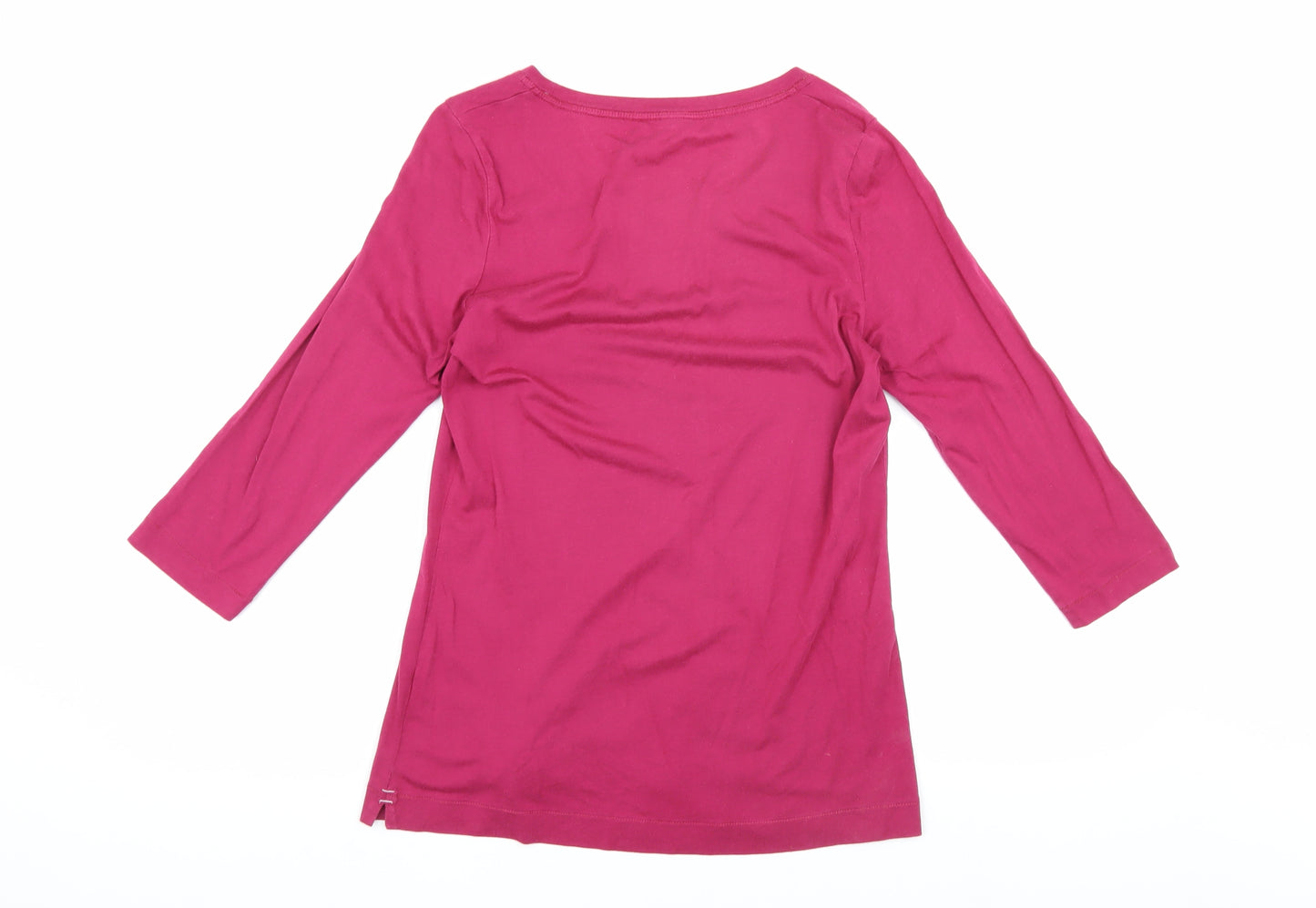 White Stuff Women's 3/4 Sleeve Pink T-Shirt Size 12