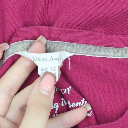 White Stuff Women's 3/4 Sleeve Pink T-Shirt Size 12