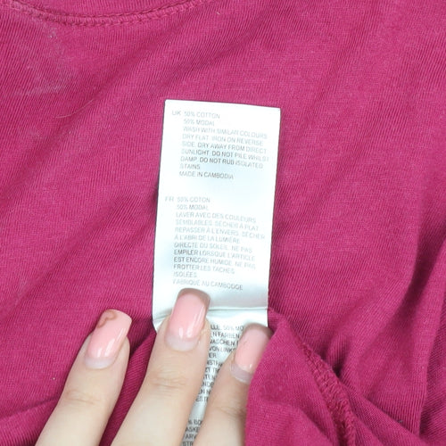White Stuff Women's 3/4 Sleeve Pink T-Shirt Size 12