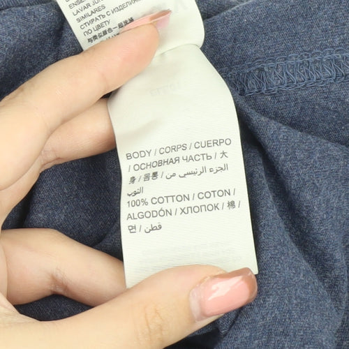 Superdry Men's Blue Cotton V-Neck T-Shirt - Size S