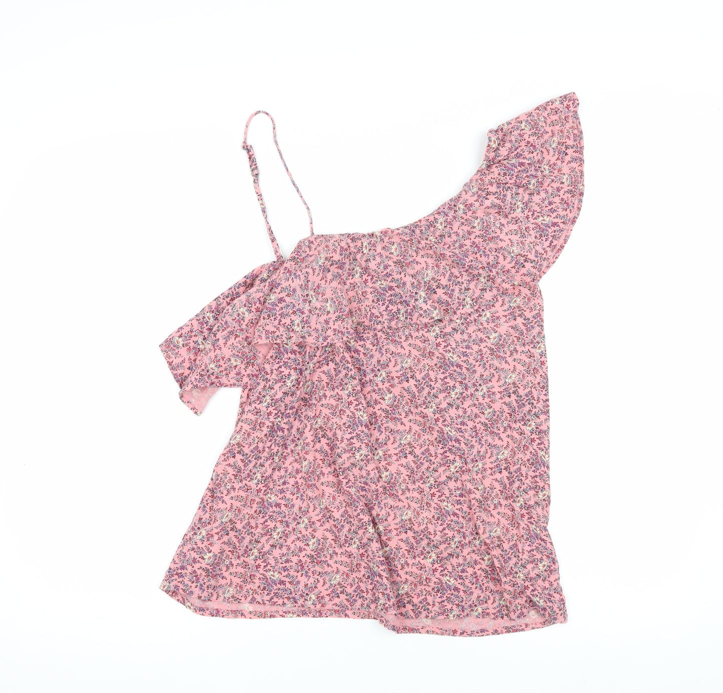 Hollister Women's Pink Floral Off-Shoulder Blouse, M