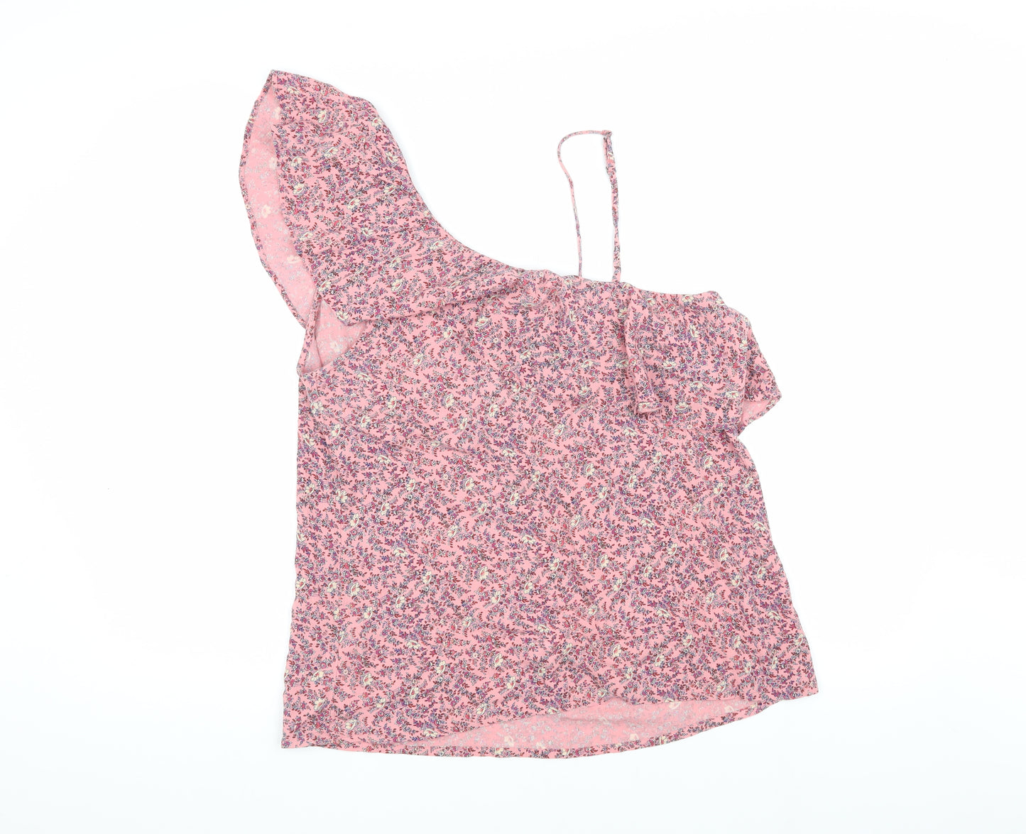 Hollister Women's Pink Floral Off-Shoulder Blouse, M