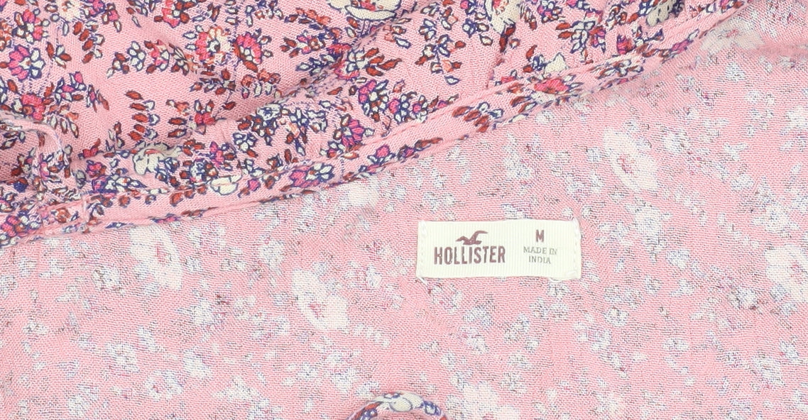 Hollister Women's Pink Floral Off-Shoulder Blouse, M
