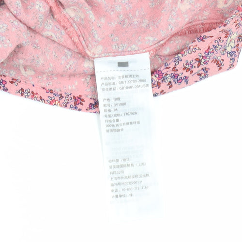 Hollister Women's Pink Floral Off-Shoulder Blouse, M