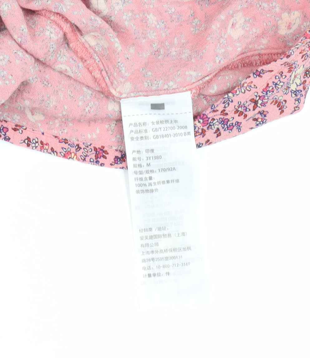 Hollister Women's Pink Floral Off-Shoulder Blouse, M