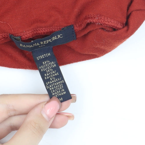 Banana Republic Women's Red Cowl Neck T-Shirt, M