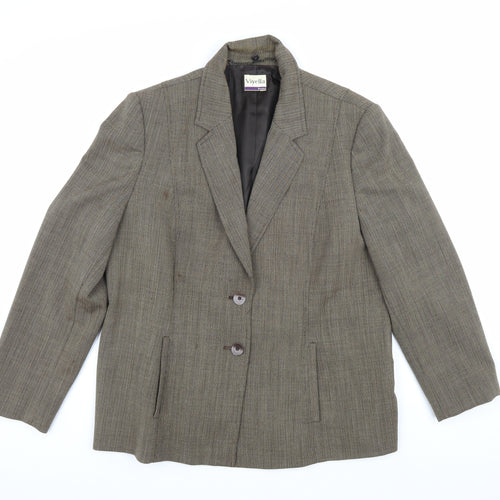 Viyella Women's Grey Blazer, Petites Size 16, Pinstripe
