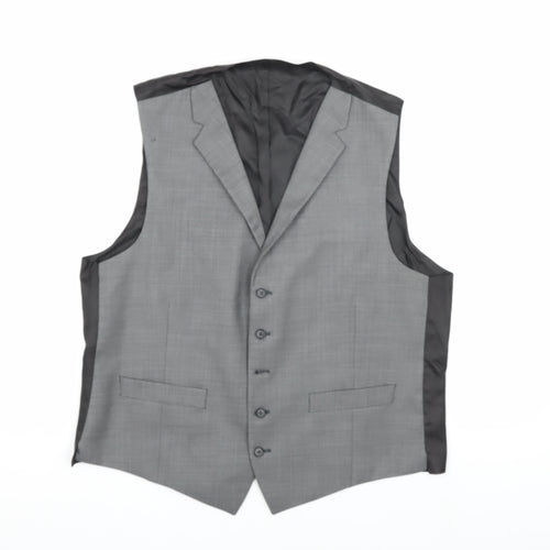 Jeff Banks Men's Grey Waistcoat 44 Regular Wool