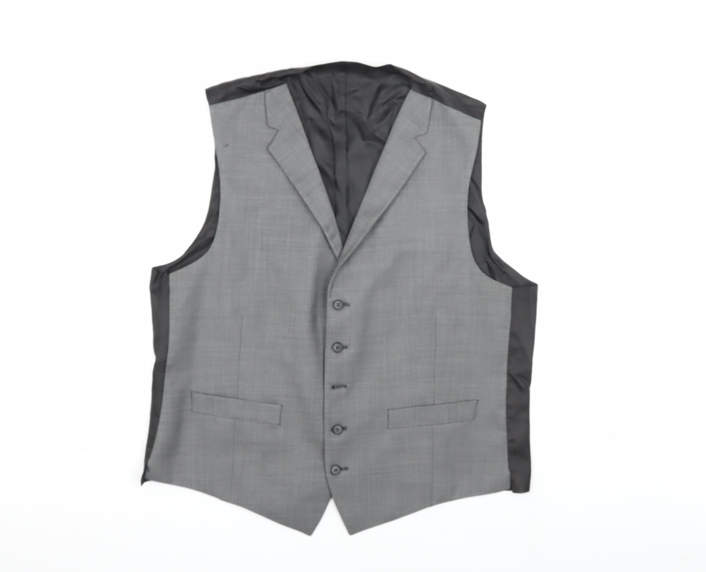 Jeff Banks Men's Grey Waistcoat 44 Regular Wool