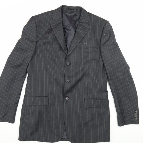 Jaeger Men's Grey Striped Blazer 42L Jacket