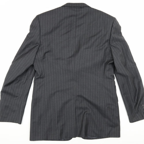 Jaeger Men's Grey Striped Blazer 42L Jacket