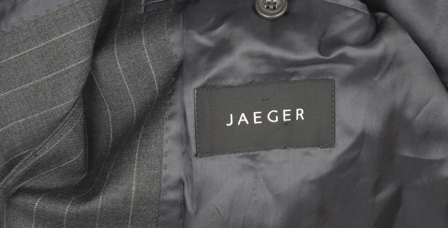 Jaeger Men's Grey Striped Blazer 42L Jacket