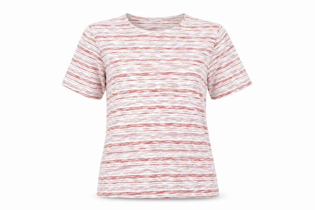 Front view of Eastex Women's Multicoloured Striped T-Shirt, size 10