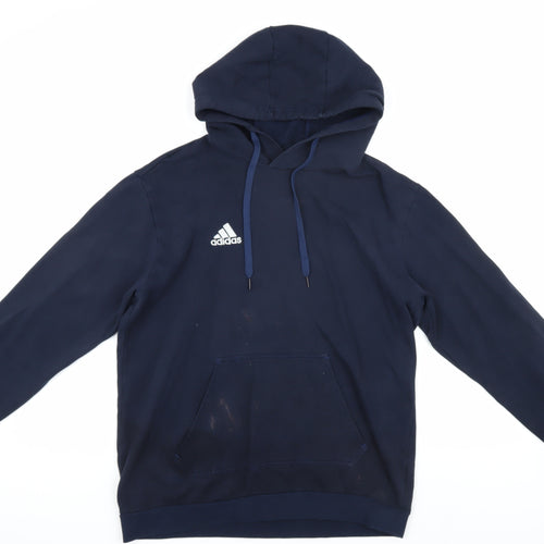 Adidas Unisex Blue Pullover Hoodie M Logo Classic