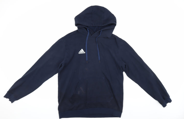 Adidas Unisex Blue Pullover Hoodie M Logo Classic