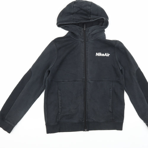 Nike Boys Black Hooded Basic Jacket Size L - Perfect for Autumn