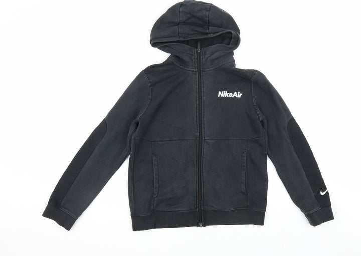 Nike Boys Black Hooded Basic Jacket Size L - Perfect for Autumn