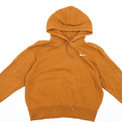 Nike Men's Brown Pullover Hoodie L with Logo